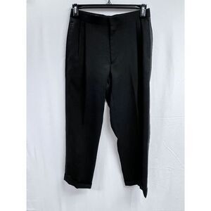 Roz & Ali Womens Pleated Front High rise Trouser Dress Pants Black Size 2x